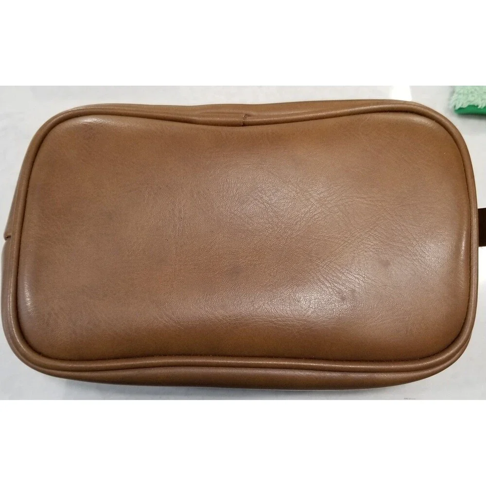 Vintage travel products brown cosmetic dopp travel bag